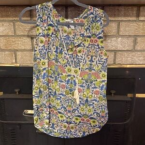Vibrant Floral Sleeveless Blouse